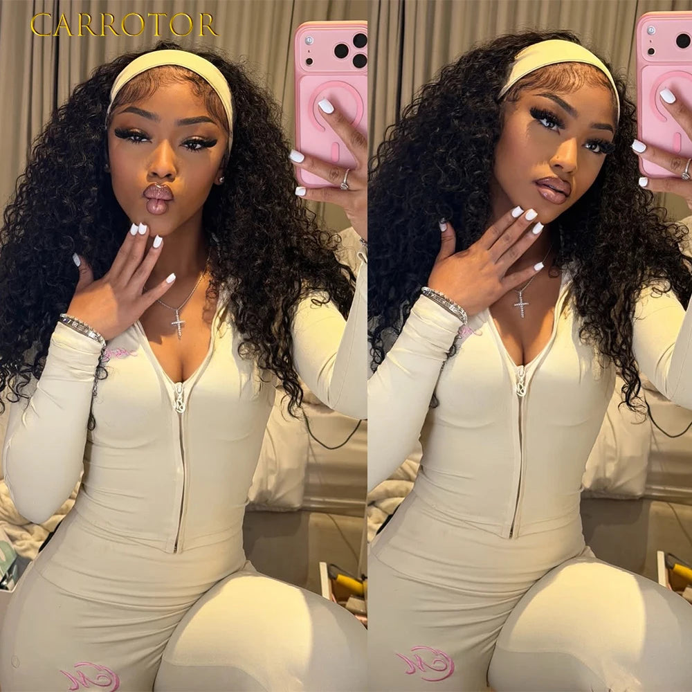 Curl Goals | Kinky Curly Glueless HD Lace 13x6 Frontal Wig by Carrotor Pre-Cut