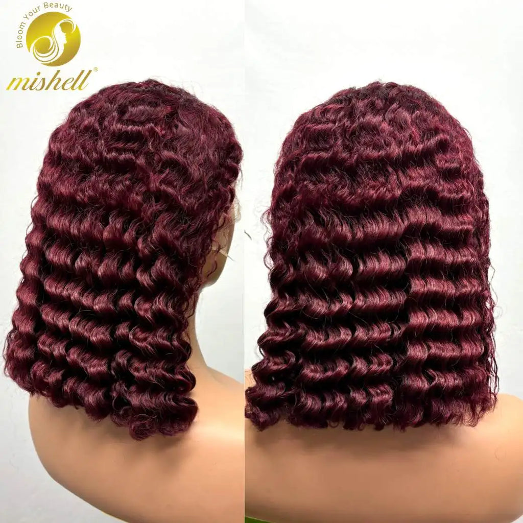 Throw On & Go | Burgundy 99J 250% High Density Deep Wave Glueless HD Lace 13x4 Frontal Wig