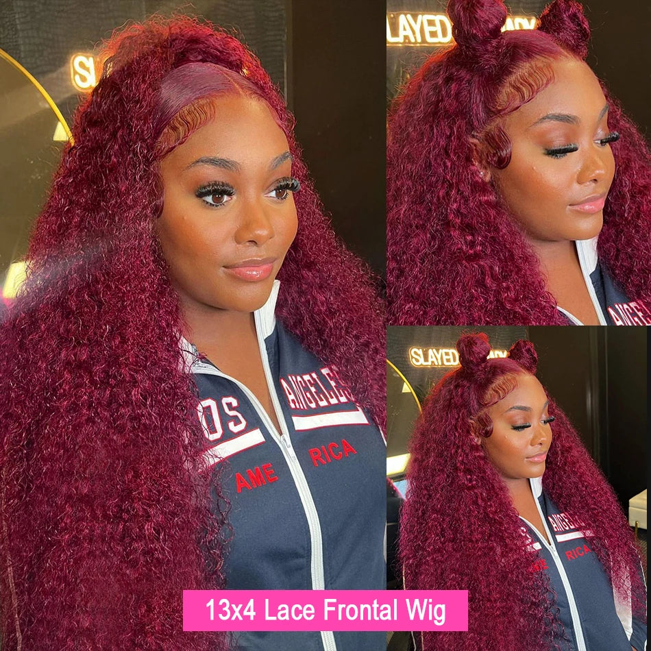 Ready To Wear | Burgundy 99J Deep Wave Glueless HD Lace 13x6 Frontal Wig