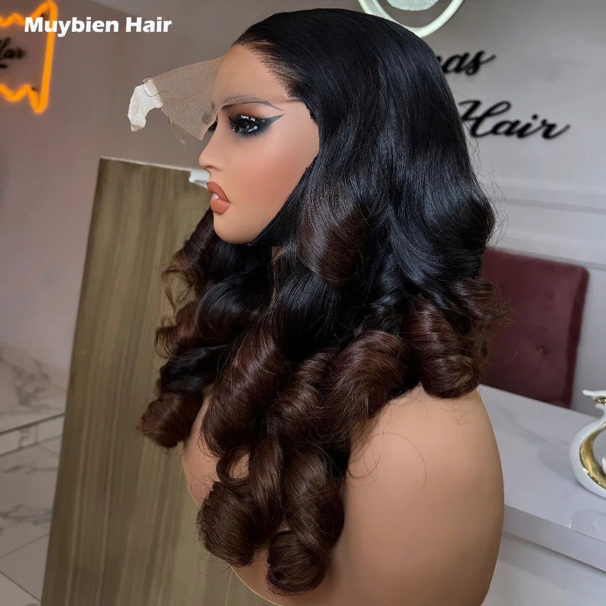 Effortless Glam | Ombre Brown 450% Super Density Loose Wave Glueless HD Lace 13x6 Frontal Wig