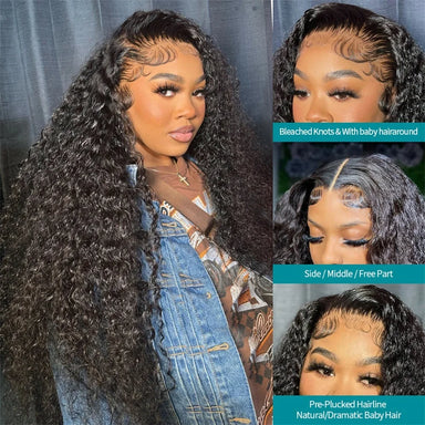 Throw On & Go | 180% Density Deep Wave Glueless HD Lace 13x6 Frontal Wig