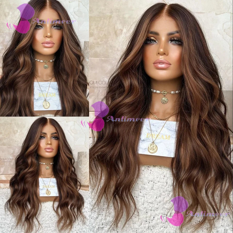 Trending Now | Brown Highlight 200% Density Highlight Glueless HD Lace 13x6 Frontal Wig Pre-Cut