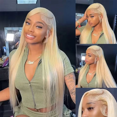 Bold Blonde | Honey Brown Highlight 220% Density 613 Blonde Glueless HD Lace 13x6 Frontal Wig