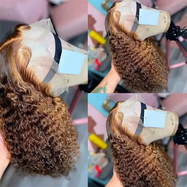 Wear & Go | Honey Brown Highlight 250% High Density Deep Wave Glueless HD Lace 13x4 Frontal Wig