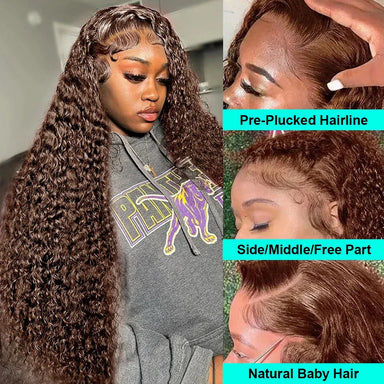 Effortless Waves | Chocolate Brown Water Wave Glueless HD Lace 13x6 Frontal Wig