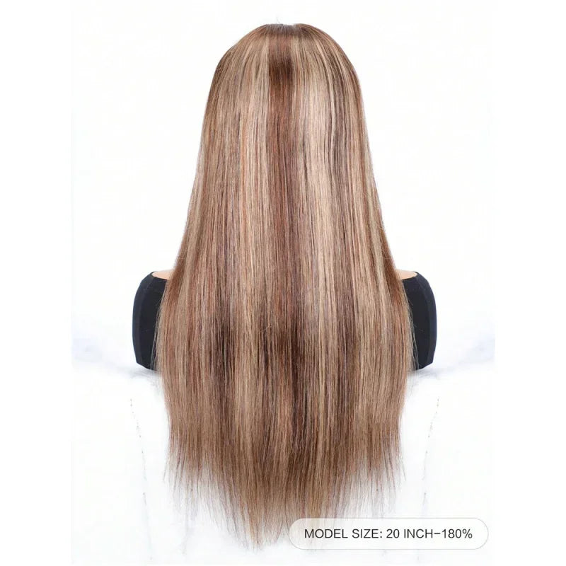 Color Pop | Honey Brown Highlight Glueless HD Lace 4x4 Closure Wig Pre-Cut