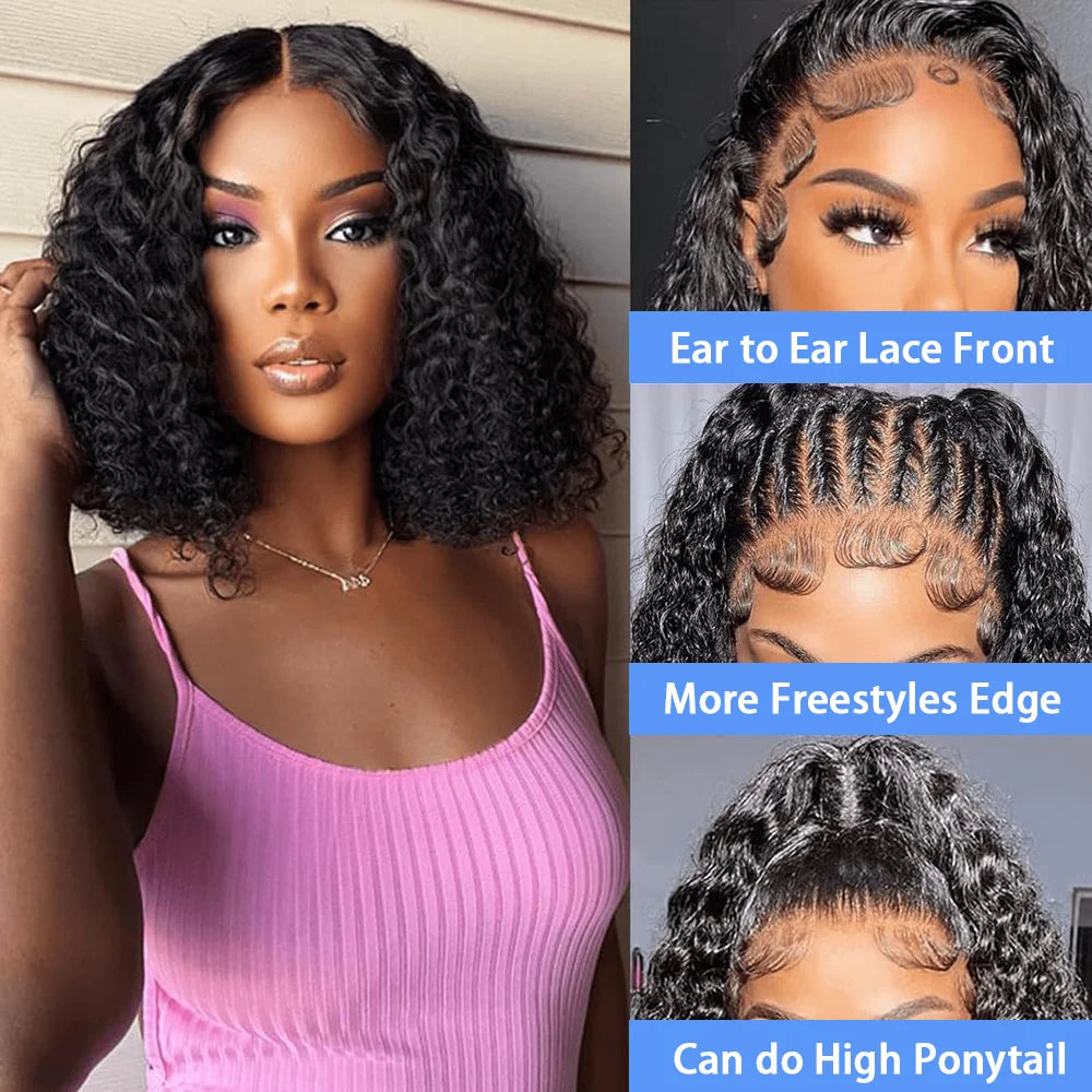 Throw On & Go | 250% High Density Deep Wave Glueless HD Lace 13x4 Frontal Wig Pre-Cut