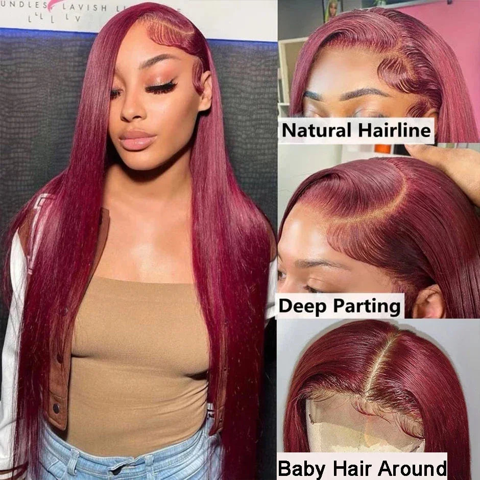 Statement Look | Burgundy 99J Glueless HD Lace 13x6 Frontal Wig