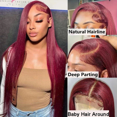 Statement Look | Burgundy 99J Glueless HD Lace 13x6 Frontal Wig