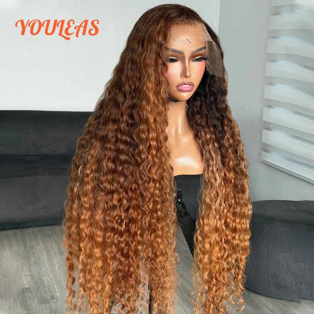 Trending Now | Brown Highlight Glueless HD Lace 13x6 Frontal Wig by Youleas