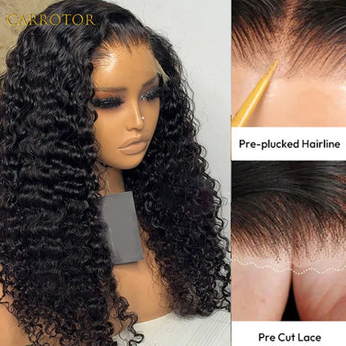 Curl Goals | Kinky Curly Glueless HD Lace 13x6 Frontal Wig by Carrotor Pre-Cut