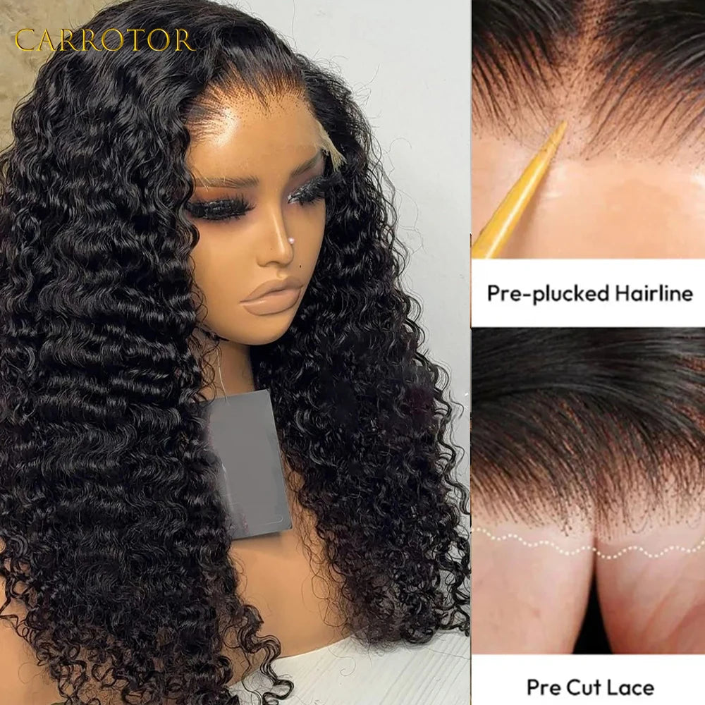 Curl Goals | Kinky Curly Glueless HD Lace 13x6 Frontal Wig by Carrotor Pre-Cut