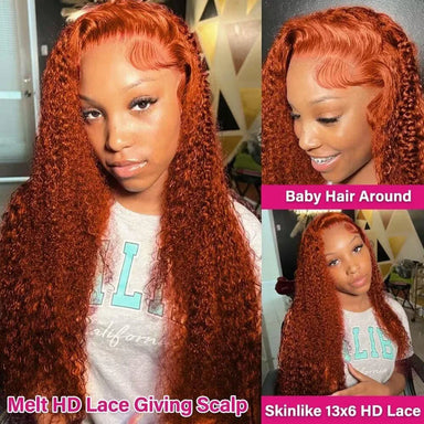 Throw On & Go | Ginger 300% Extra Density Deep Wave Glueless HD Lace 13x6 Frontal Wig