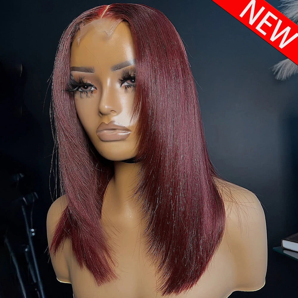 Statement Look | 400% Super Density Burgundy 99J Glueless HD Lace 13x6 Frontal Wig Pre-Cut
