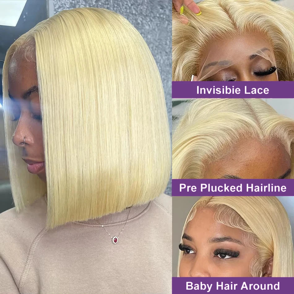 Platinum Glow | Honey Brown Highlight 200% Density 613 Blonde Glueless HD Lace 13x4 Frontal Wig Pre-Cut