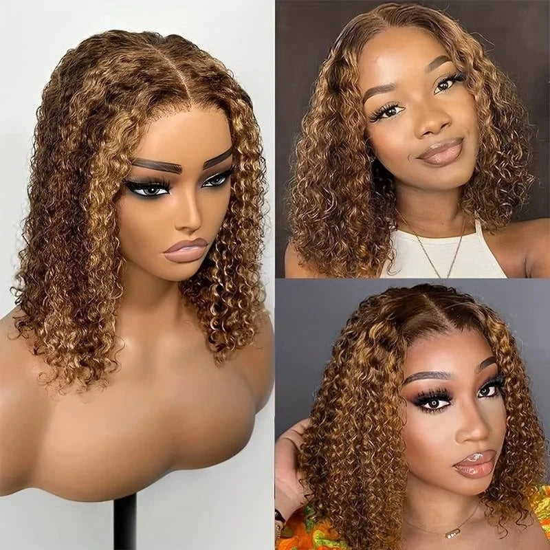 Wear & Go | Brown Highlight Water Wave Glueless HD Lace 13x4 Frontal Wig by SilkyConfidence