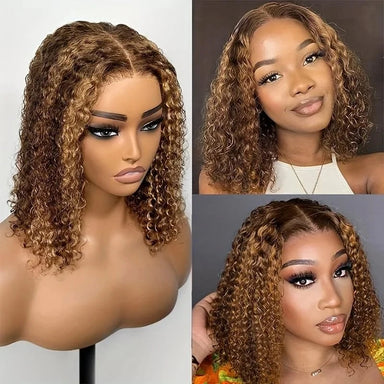 Wear & Go | Brown Highlight Water Wave Glueless HD Lace 13x4 Frontal Wig by SilkyConfidence