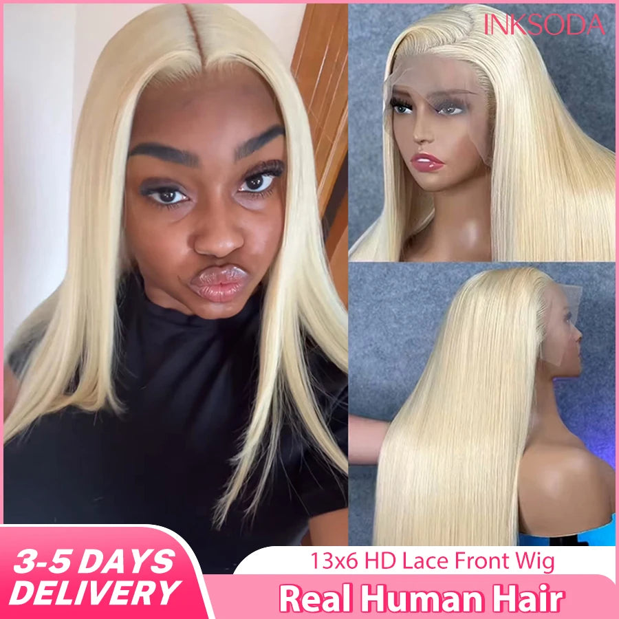 Bold Blonde | Honey Brown Highlight 220% Density 613 Blonde Glueless HD Lace 13x6 Frontal Wig