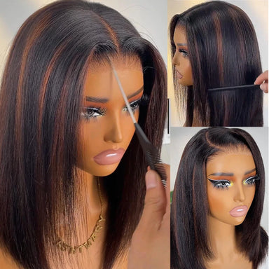 Trending Now | Brown Highlight 400% Super Density Highlight Glueless HD Lace 13x6 Frontal Wig