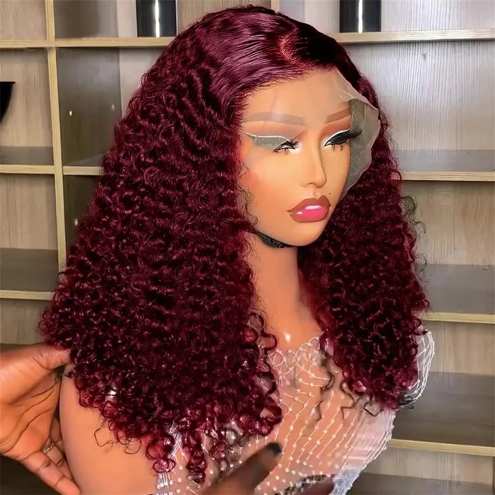 Wear & Go | Burgundy 99J Water Wave Glueless HD Lace 13x4 Frontal Wig