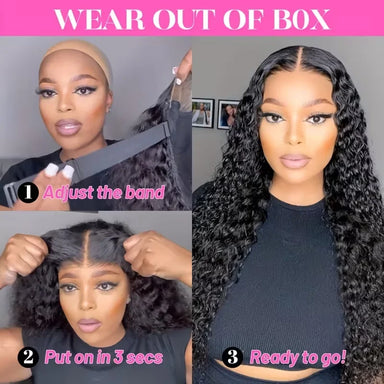 Wear & Go | 180% Density Water Wave Glueless HD Lace 4x4 Closure Wig