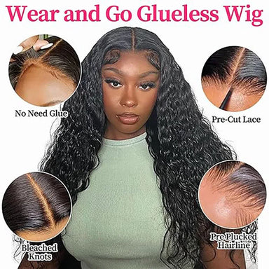 Throw On & Go | Water Wave Glueless HD Lace 7x5 Closure Wig Pre-Cut