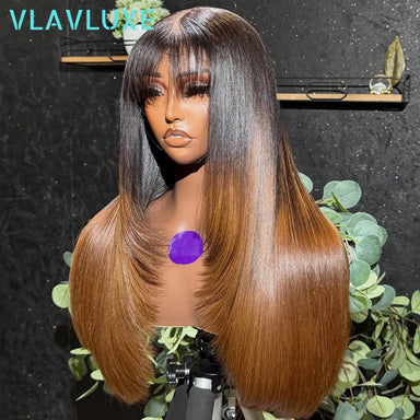 Sleek & Smooth | Ombre Brown 400% Super Density Straight Glueless HD Lace 13x6 Frontal Wig