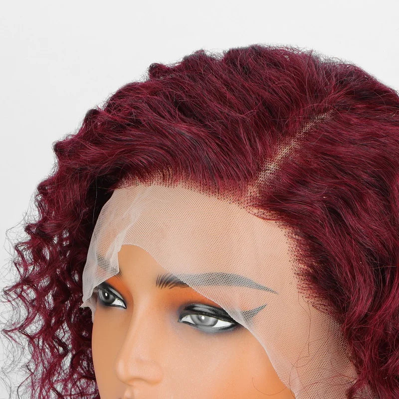 Wear & Go | Burgundy 99J Water Wave Glueless HD Lace 13x4 Frontal Wig