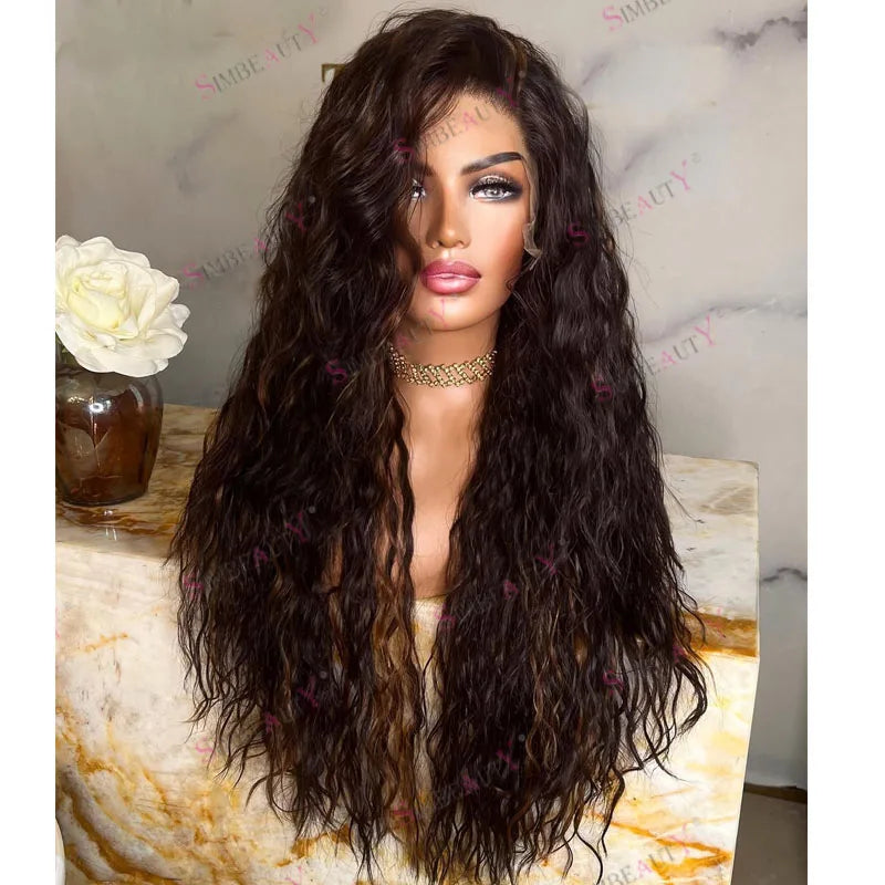 Ready To Wear | Brown Highlight Deep Wave Glueless HD Lace 13x6 Frontal Wig