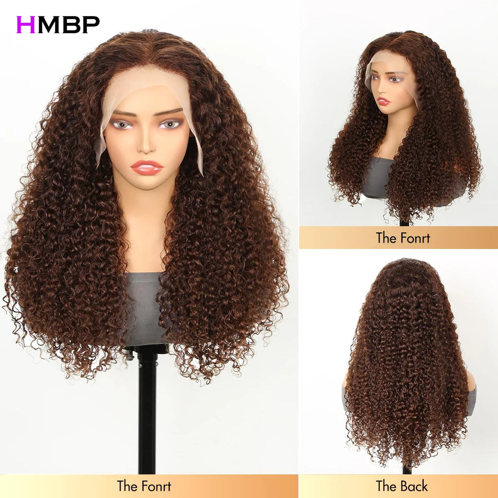 Big Curl Energy | Chocolate Brown 450% Super Density Kinky Curly Glueless HD Lace 13x6 Frontal Wig