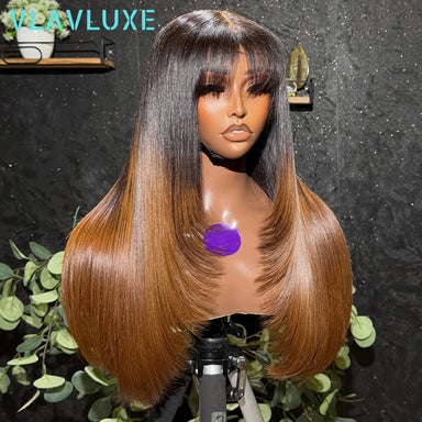 Sleek & Smooth | Ombre Brown 400% Super Density Straight Glueless HD Lace 13x6 Frontal Wig