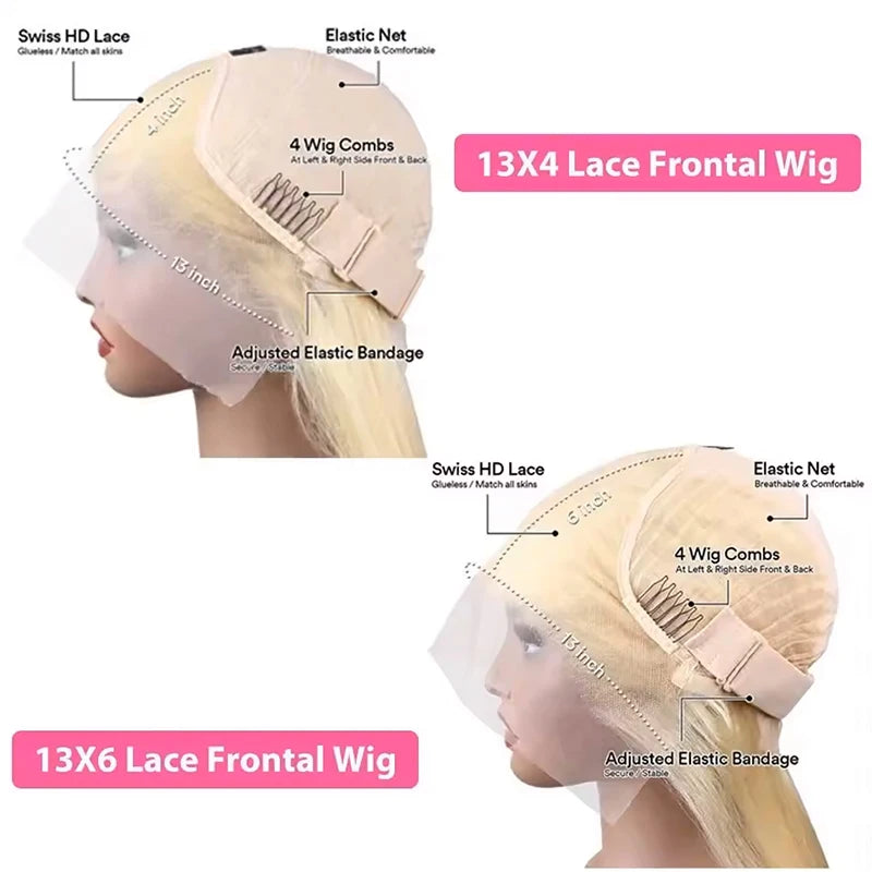 Bold Blonde | Honey Brown Highlight 220% Density 613 Blonde Glueless HD Lace 13x6 Frontal Wig