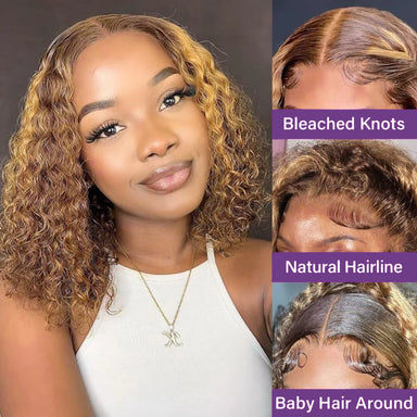 Color Pop | Honey Brown Highlight 220% Density Highlight Glueless HD Lace 13x4 Frontal Wig