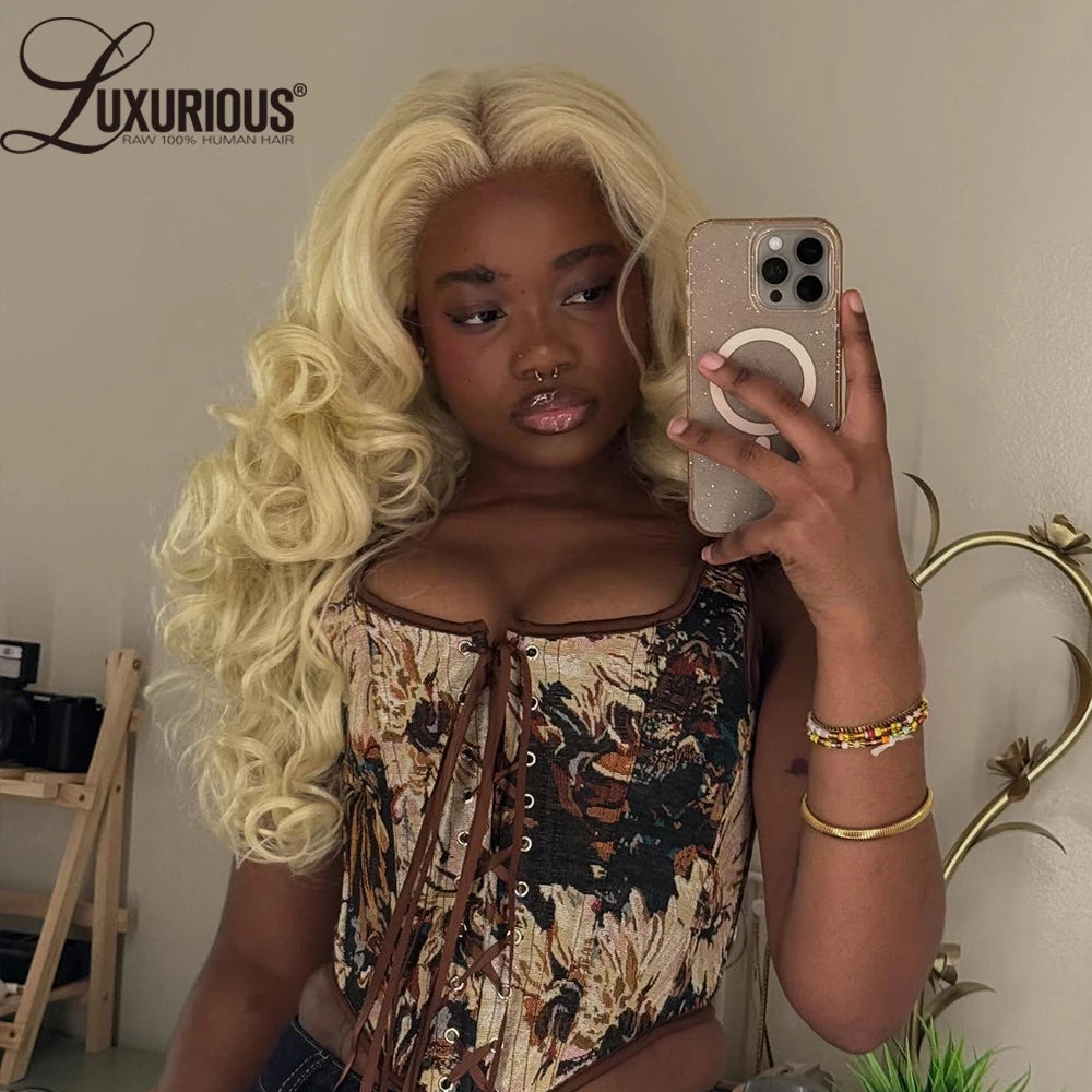 Ready To Wear | 613 Blonde 250% High Density Deep Wave Glueless HD Lace 13x6 Frontal Wig