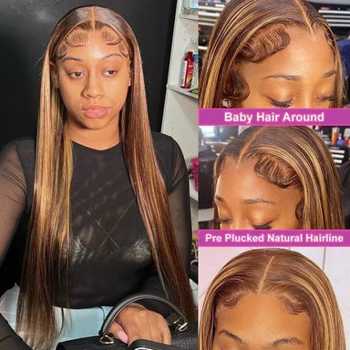 Sun-Kissed | Honey Brown Highlight Glueless HD Lace 13x4 Frontal Wig Pre-Cut