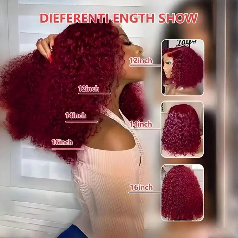 Wear & Go | Burgundy 99J 180% Density Deep Wave Glueless HD Lace 13x4 Frontal Wig Pre-Cut