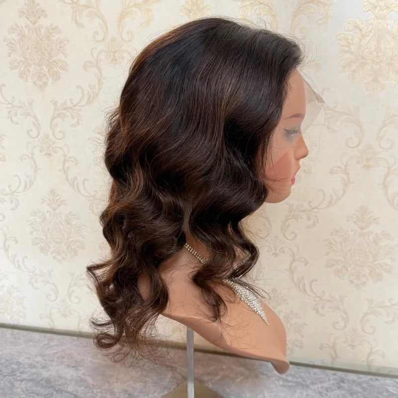 Flowy Waves | Honey Brown Highlight Loose Wave Glueless HD Lace 13x6 Frontal Wig Pre-Cut