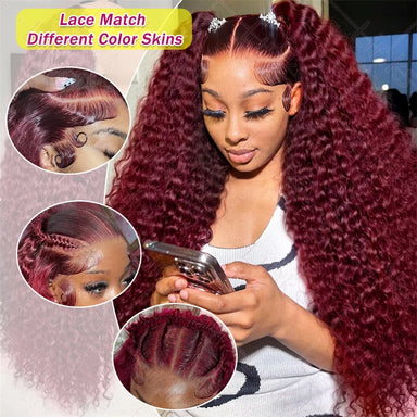 Throw On & Go | Burgundy 99J Deep Wave Glueless HD Lace 13x6 Frontal Wig