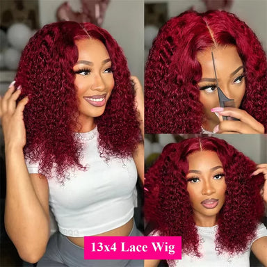 Ready To Wear | Burgundy 99J 200% Density Deep Wave Glueless HD Lace 13x4 Frontal Wig