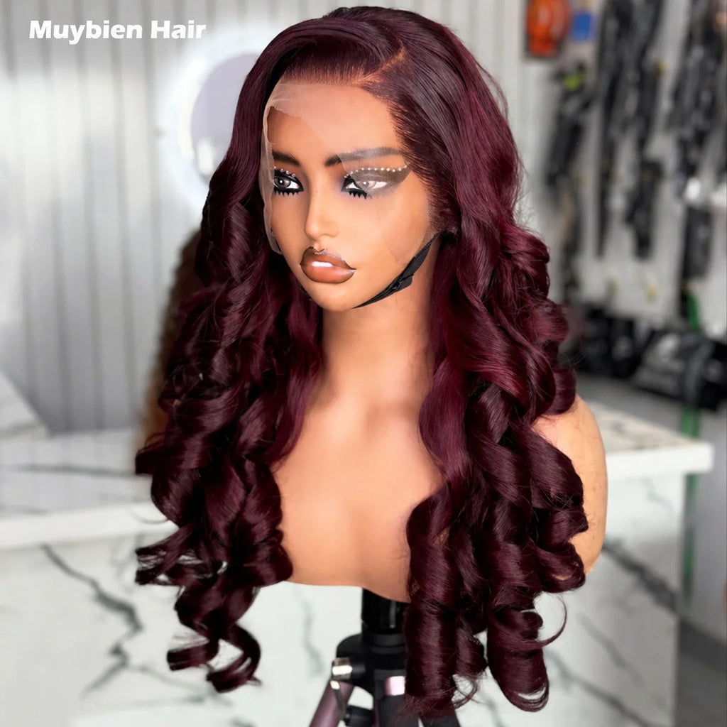 Statement Look | Burgundy 99J Glueless HD Lace 13x6 Frontal Wig by Muybien