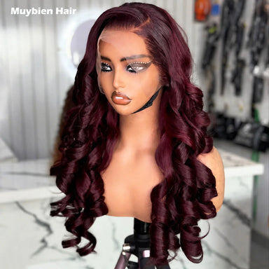 Statement Look | Burgundy 99J Glueless HD Lace 13x6 Frontal Wig by Muybien