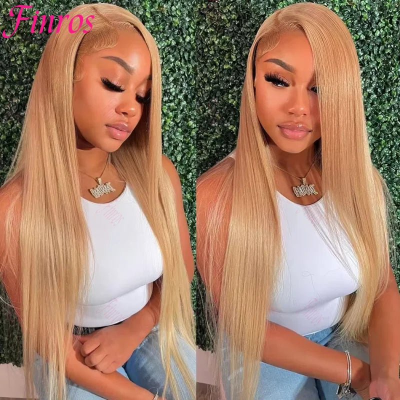 Sleek & Smooth | Honey Brown Highlight 200% Density Straight Glueless HD Lace 13x6 Frontal Wig