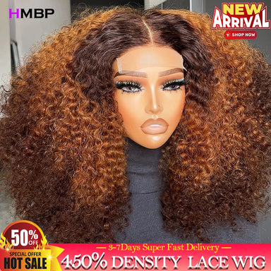 Natural Kinks | Highlight 450% Super Density Kinky Curly Glueless HD Lace 13x6 Frontal Wig