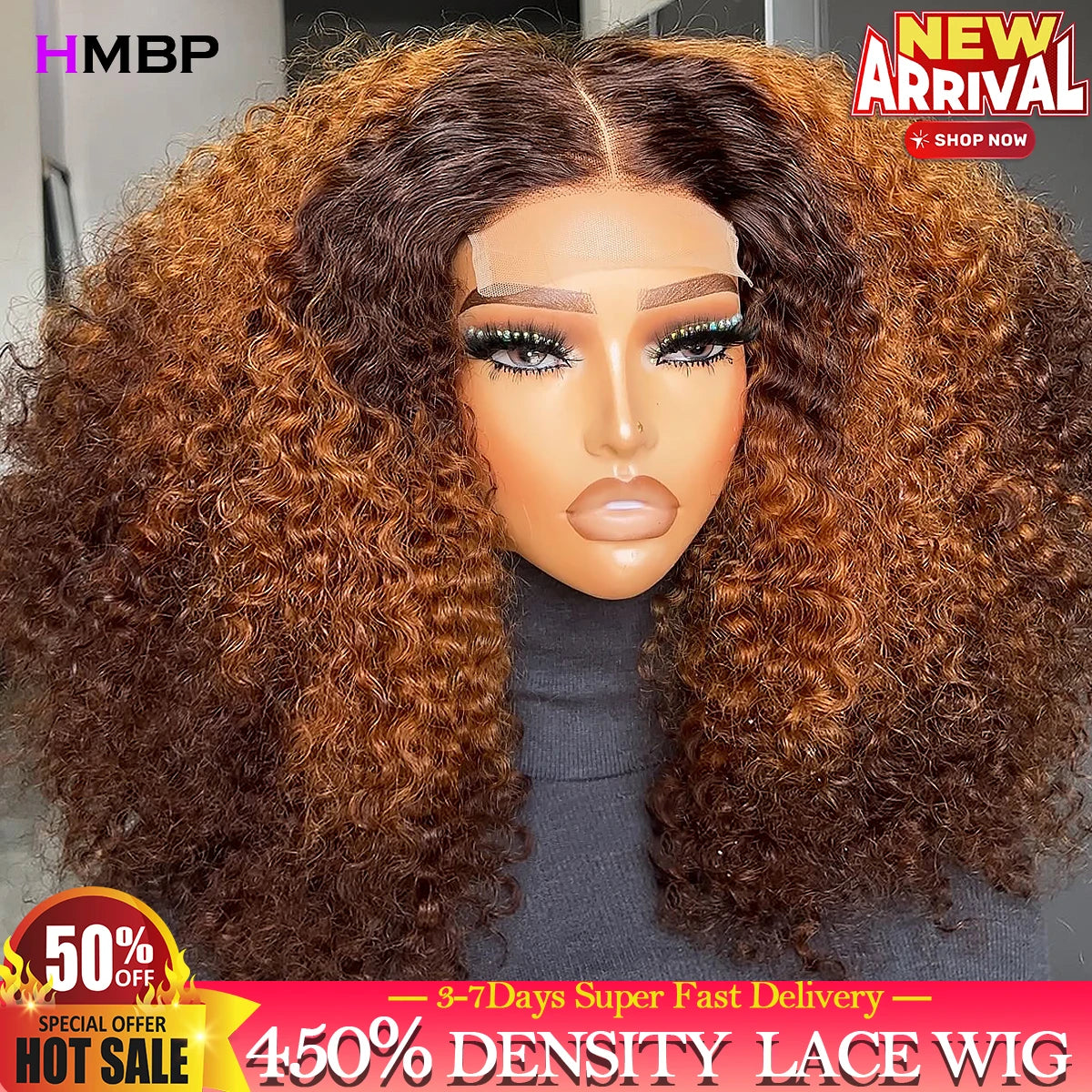 Natural Kinks | Highlight 450% Super Density Kinky Curly Glueless HD Lace 13x6 Frontal Wig