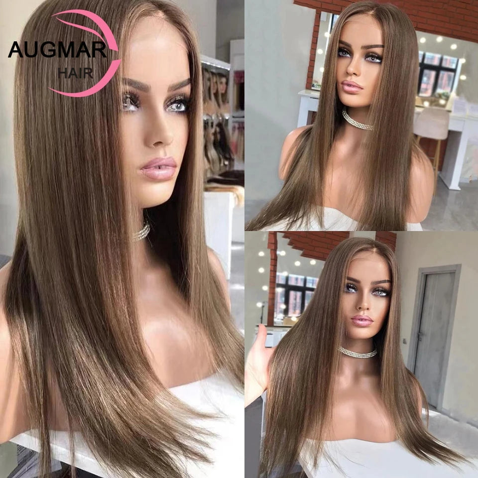 Classic Silk | Chocolate Brown Straight Glueless HD Lace 13x6 Frontal Wig