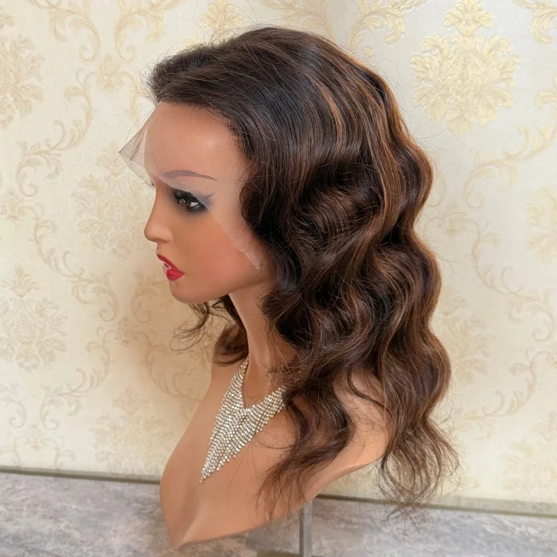Flowy Waves | Honey Brown Highlight Loose Wave Glueless HD Lace 13x6 Frontal Wig Pre-Cut