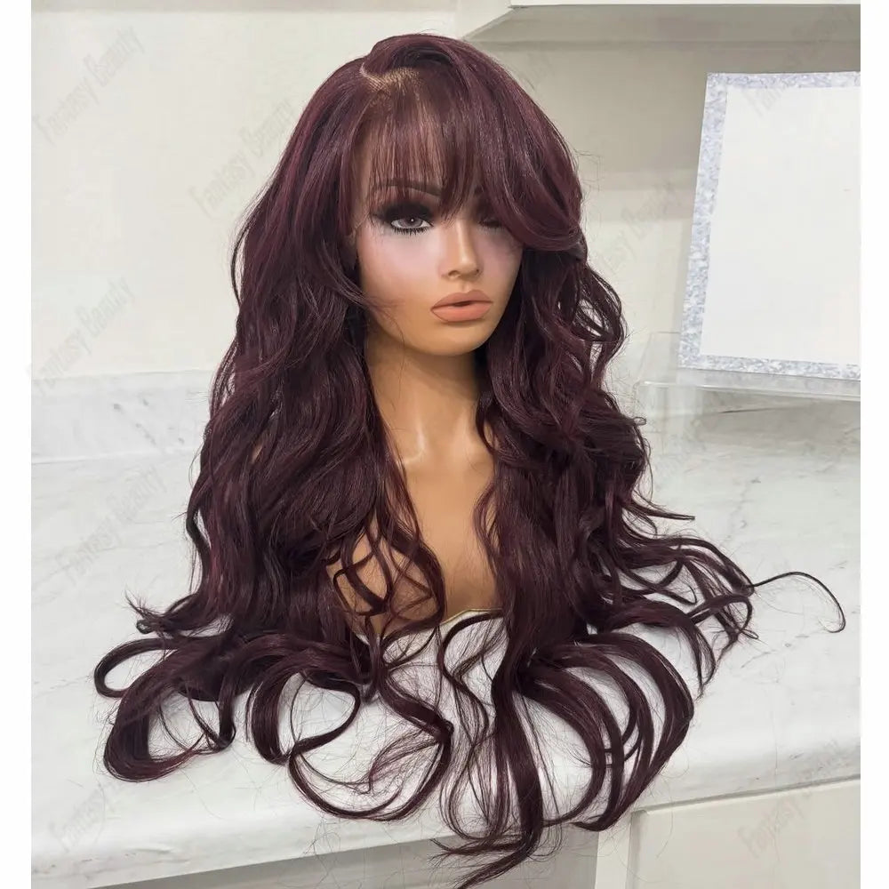 Statement Look | Burgundy 99J Glueless HD Lace 13x6 Frontal fantasy beauty Hair Wig
