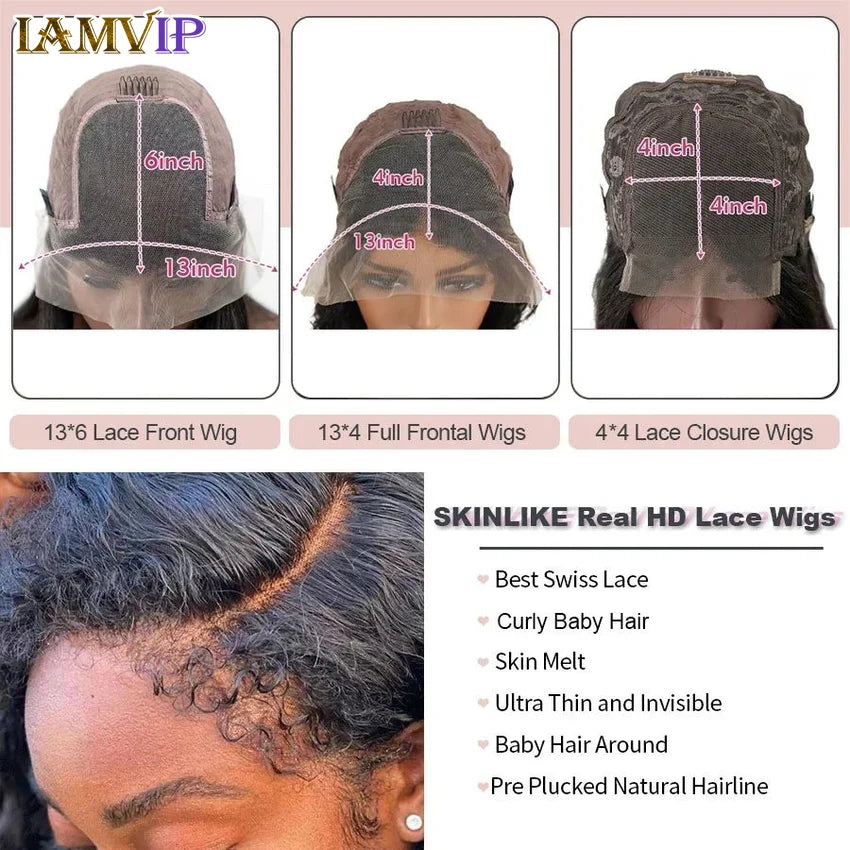 Natural Kinks | 250% High Density Kinky Curly Glueless HD Lace 13x6 Frontal Wig
