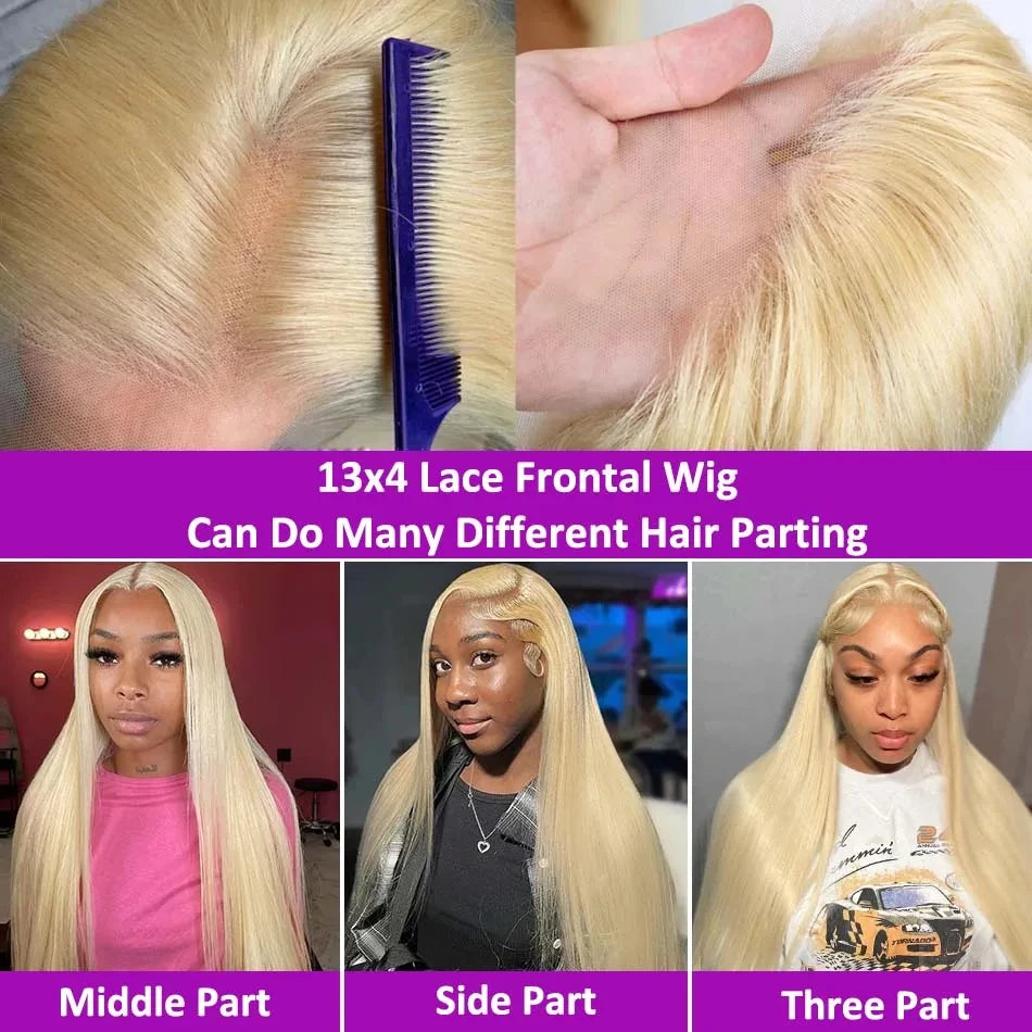Platinum Glow | 200% Density 613 Blonde Glueless HD Lace 13x6 Frontal Wig