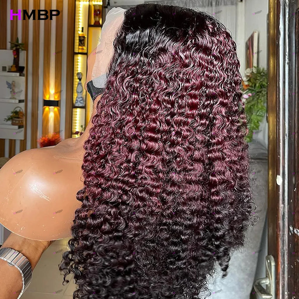 Curl Goals | Burgundy 99J 400% Super Density Kinky Curly Glueless HD Lace 13x6 Frontal Wig